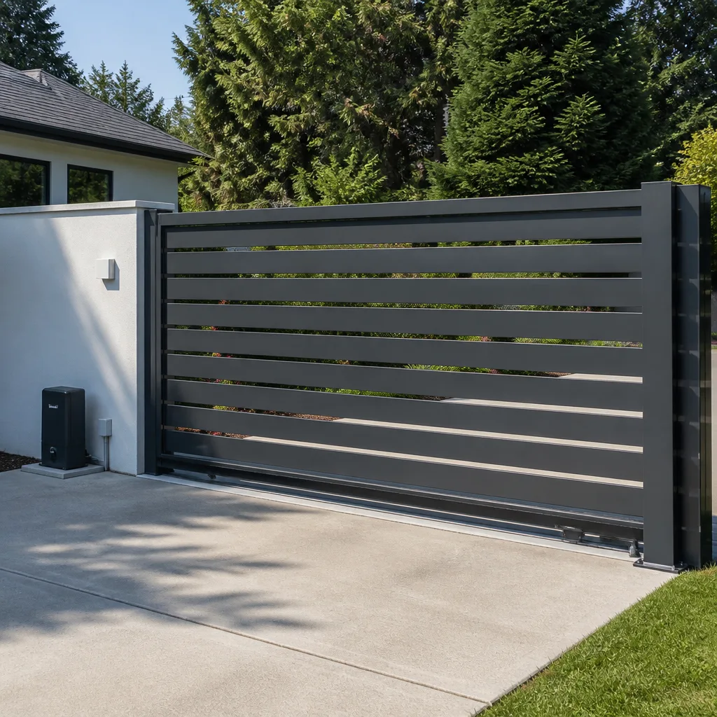 Sliding driveway gates