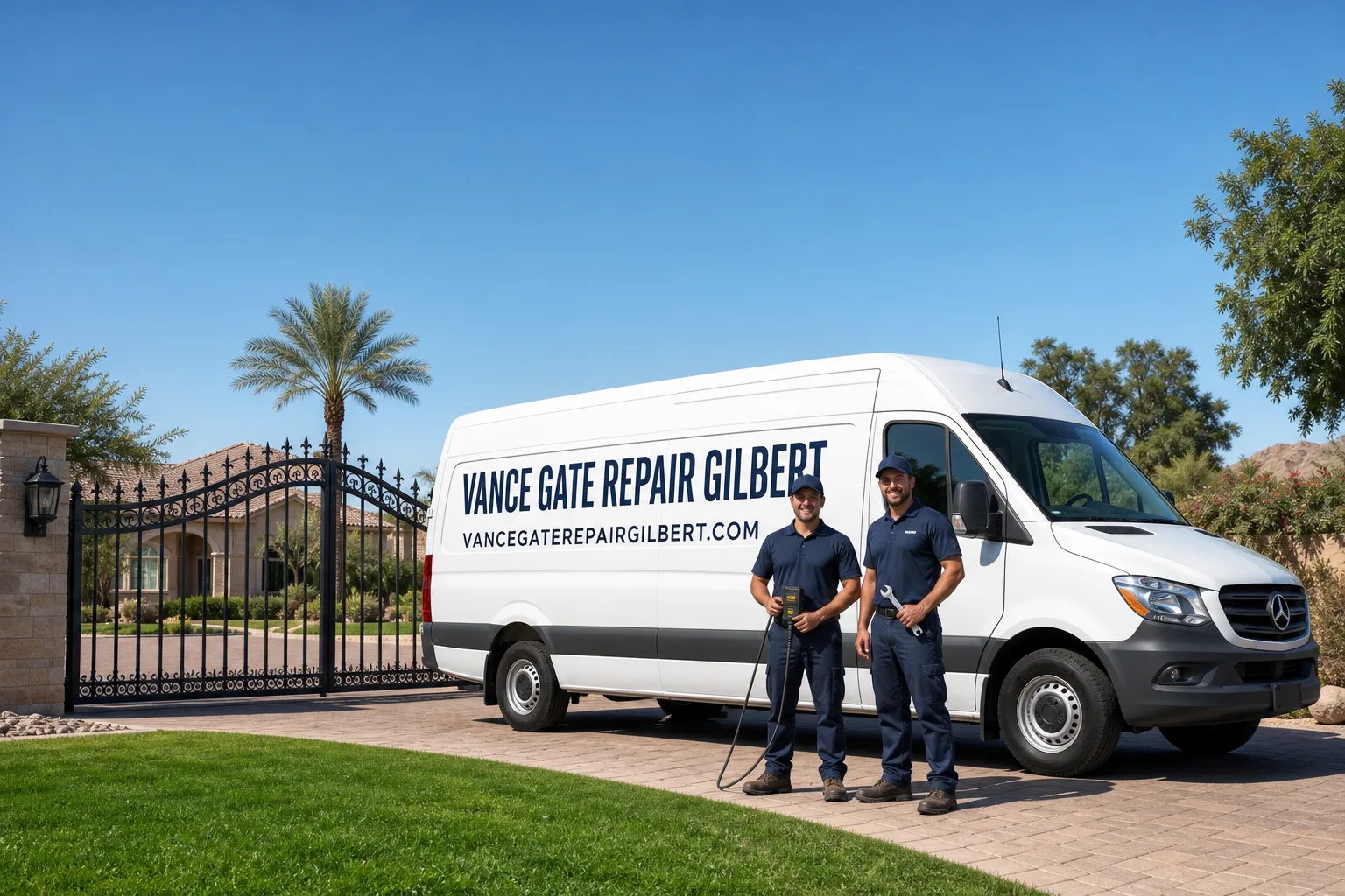 Vance Gate Repair Gilbert gate repair service vehicle and crew in Gilbert, AZ